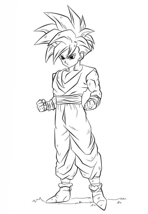 Kolorowanka Goku - Kreatywne Kolorowanie Superbohatera Anime kolorowanka do druku